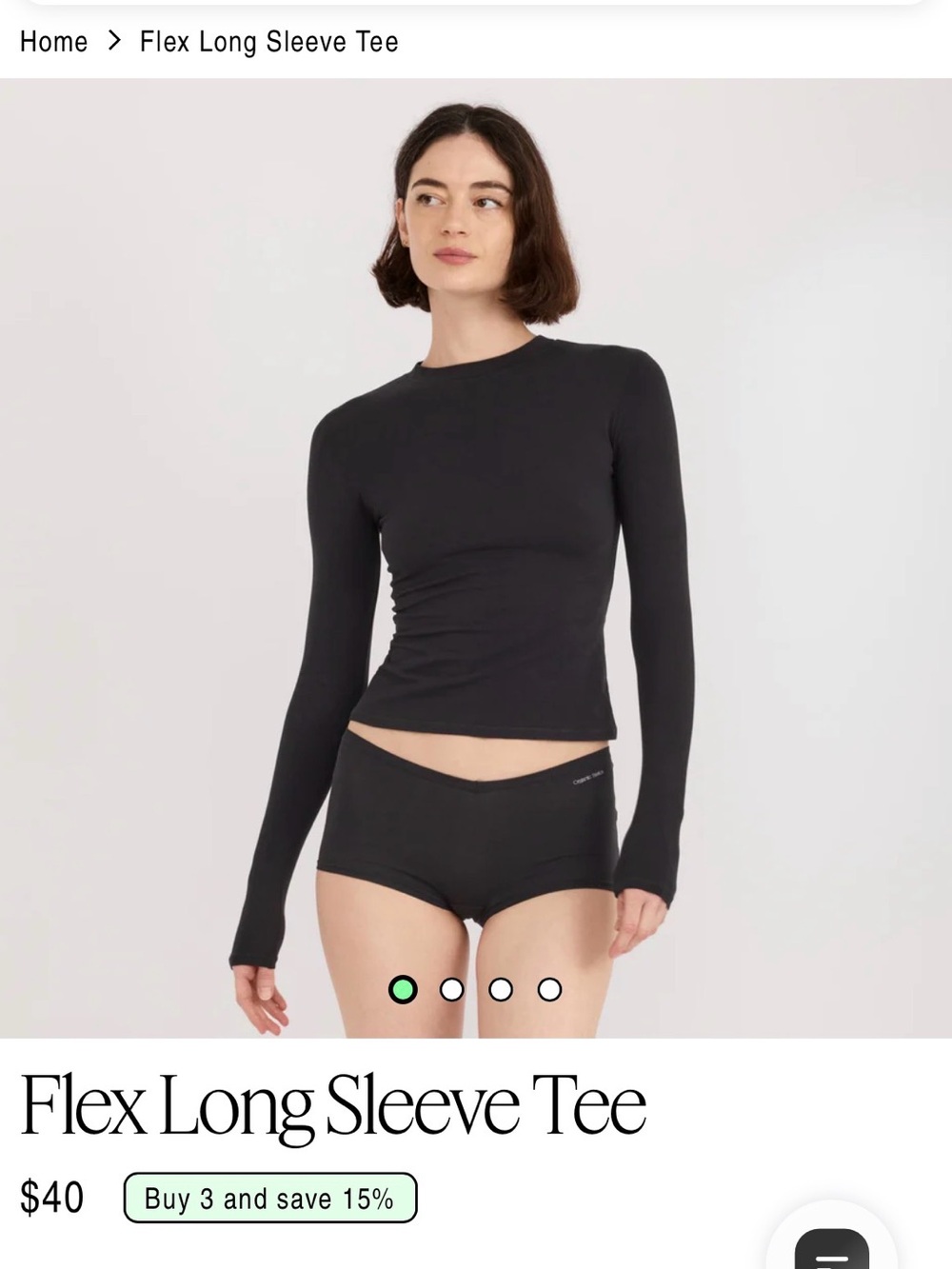 Organic Basics Black Flex Long Sleeve Tee